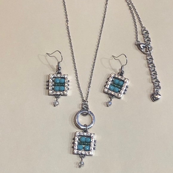 Brighton set of necklace & earrings Blue & crystal FINAL REDUCED PRICE - Picture 1 of 16